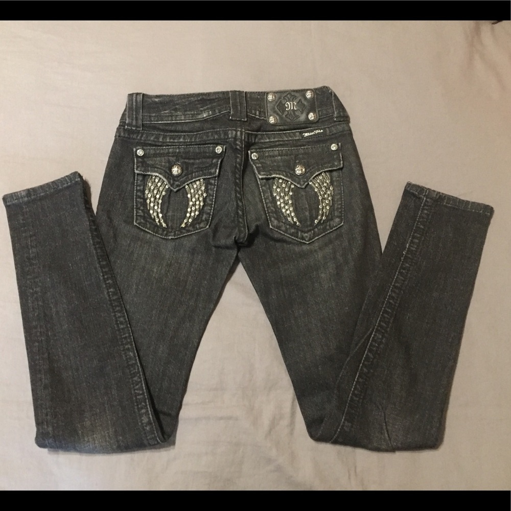 Miss Me Skinny Jeans Black Stonewashed 25